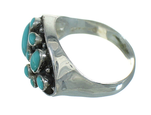 Genuine Sterling Silver Turquoise Southwestern Ring Size 6-1/2 QX84692